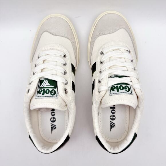 Gola Womens Badminton Sneakers US 5 EU 35 White Green Leather Low Top NIB - Picture 11 of 14